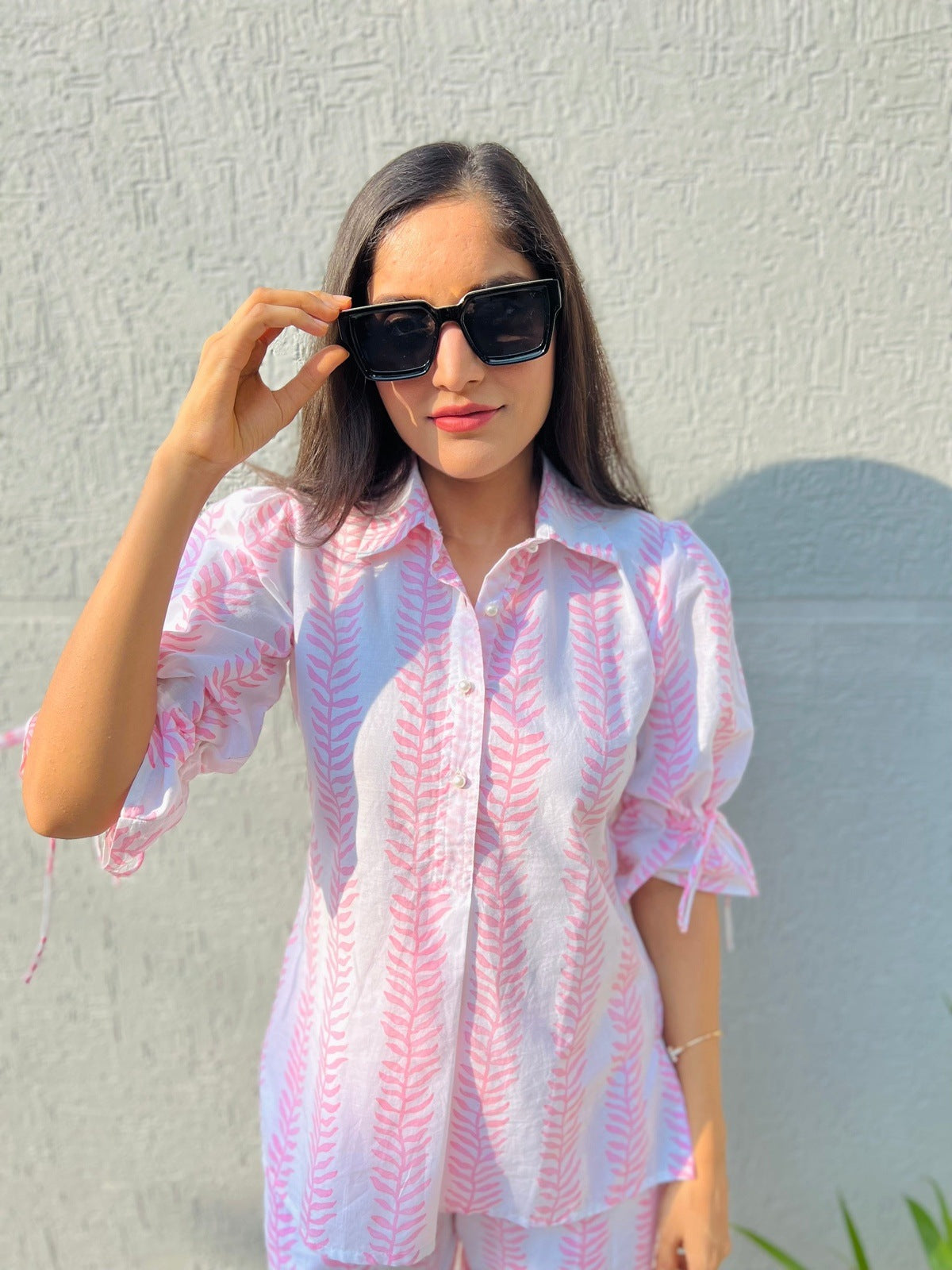 Leafy Pink Cord Set