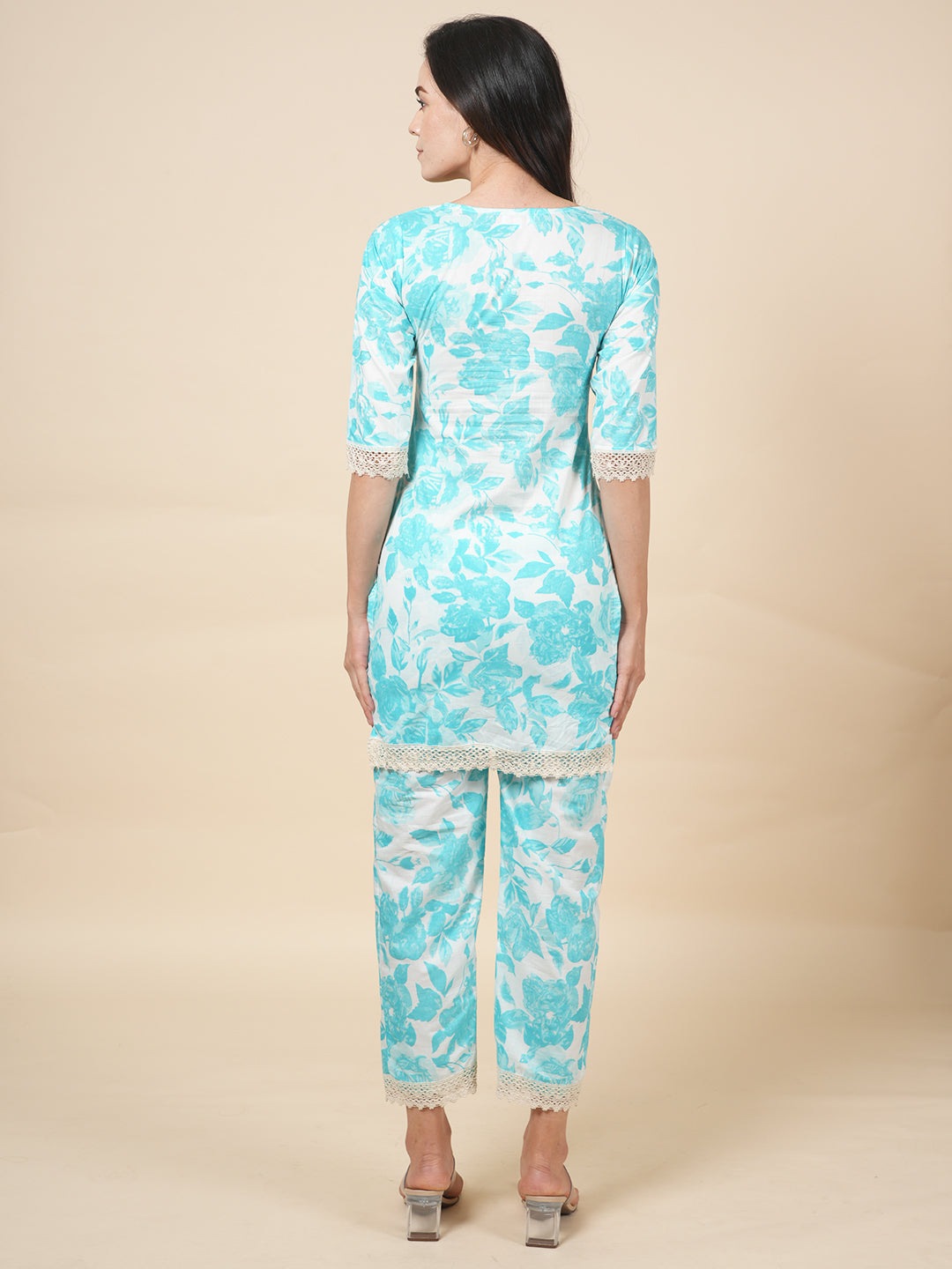 Sky Lace Floral Cord Set