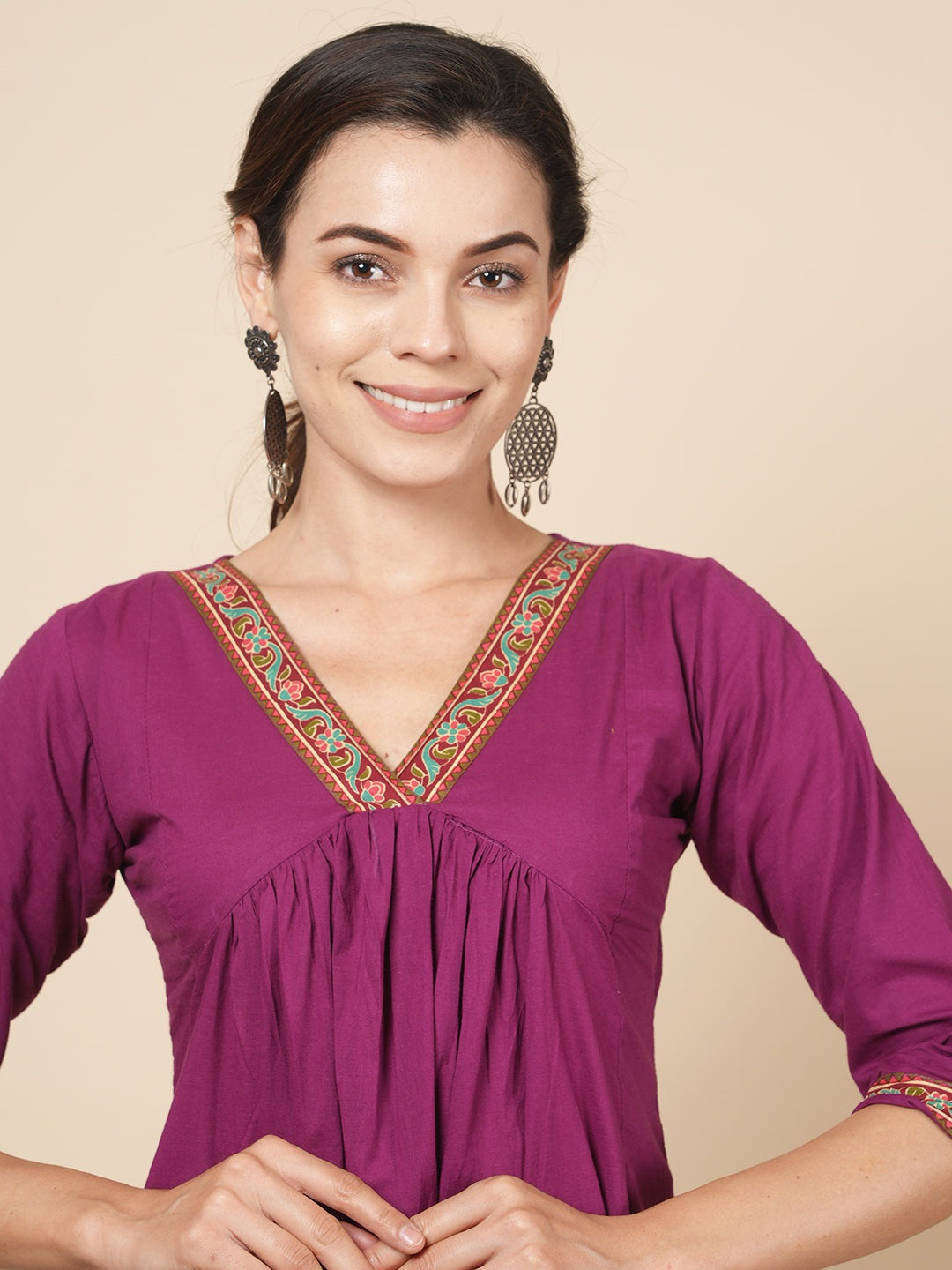 Wine Alia Kurta Set