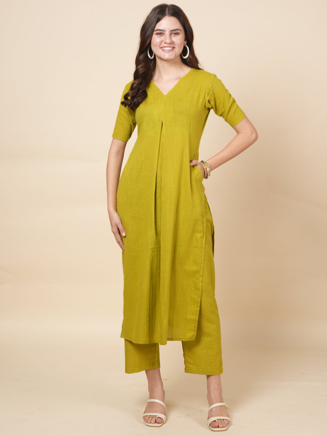 Lime Green Organic Kurta Set