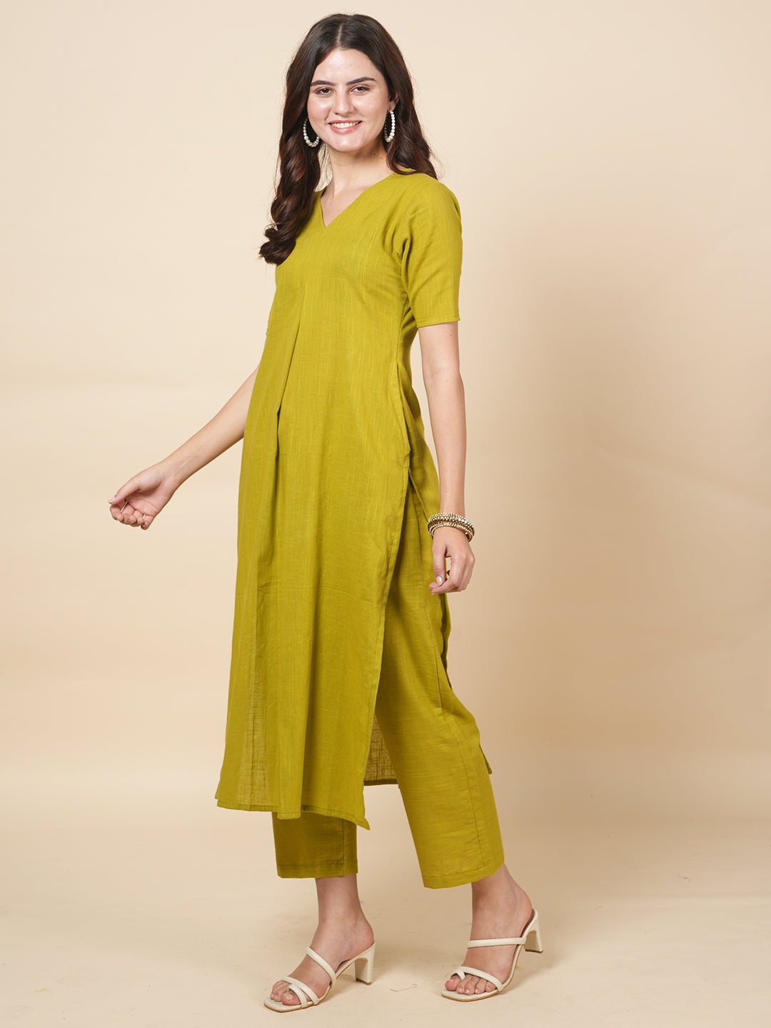 Lime Green Organic Kurta Set