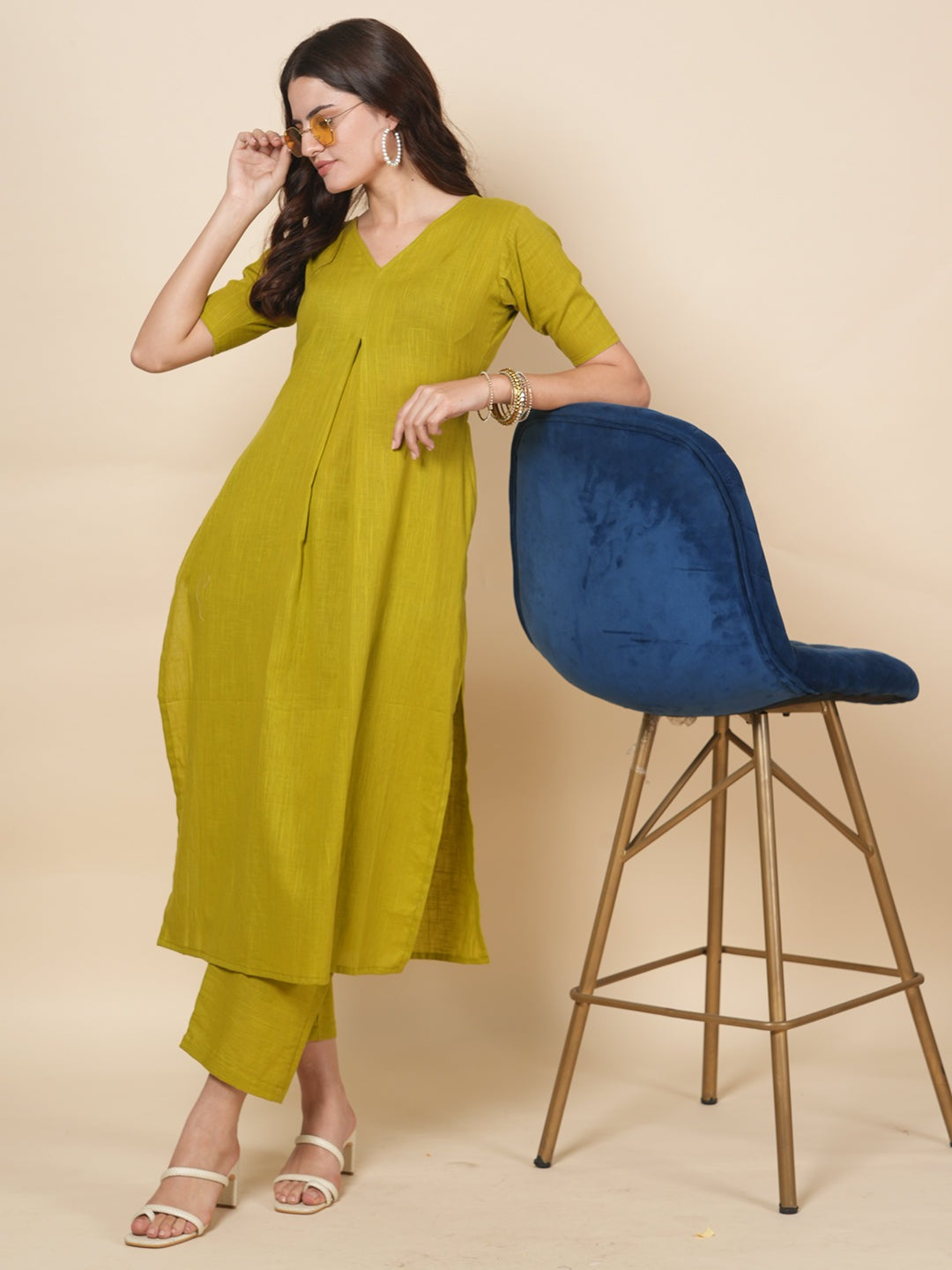 Lime Green Organic Kurta Set