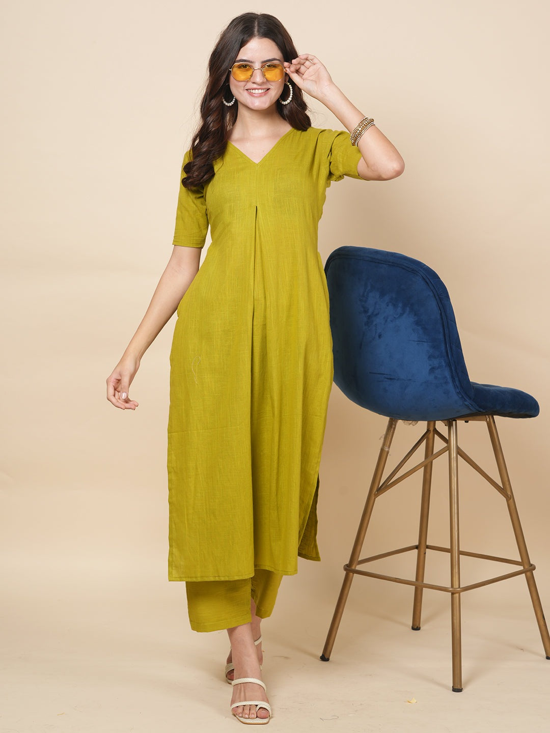 Lime Green Organic Kurta Set