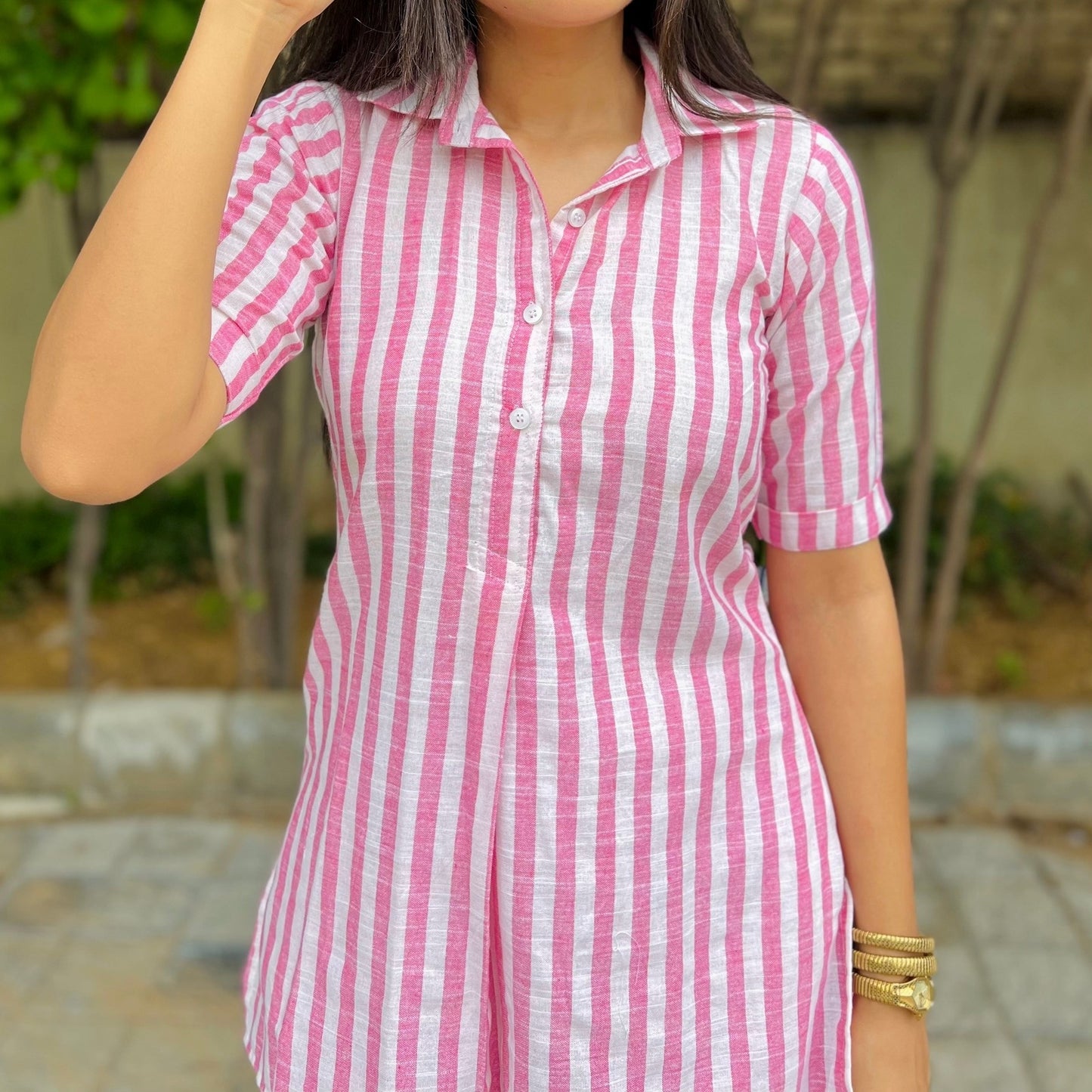 Pink Stripes Cord Set