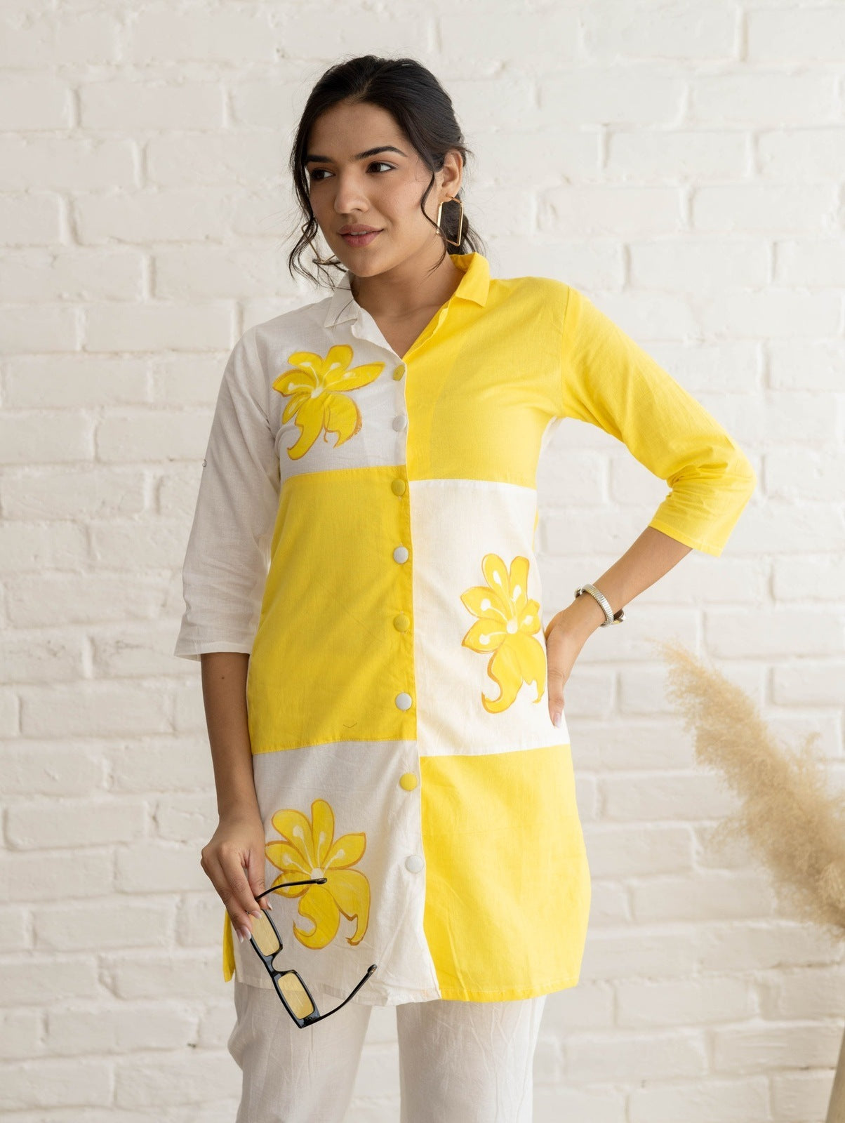 Yellow Handpainted Cord Set