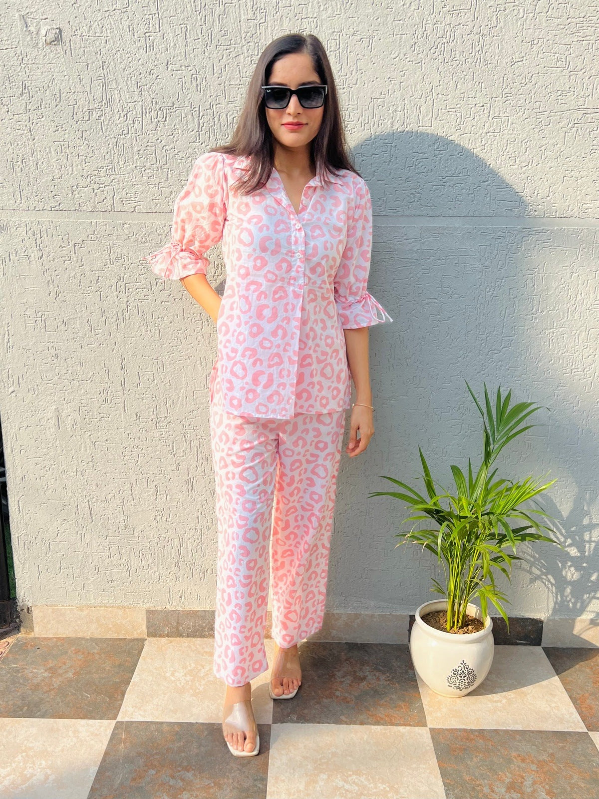 Leopard Pink Cord Set