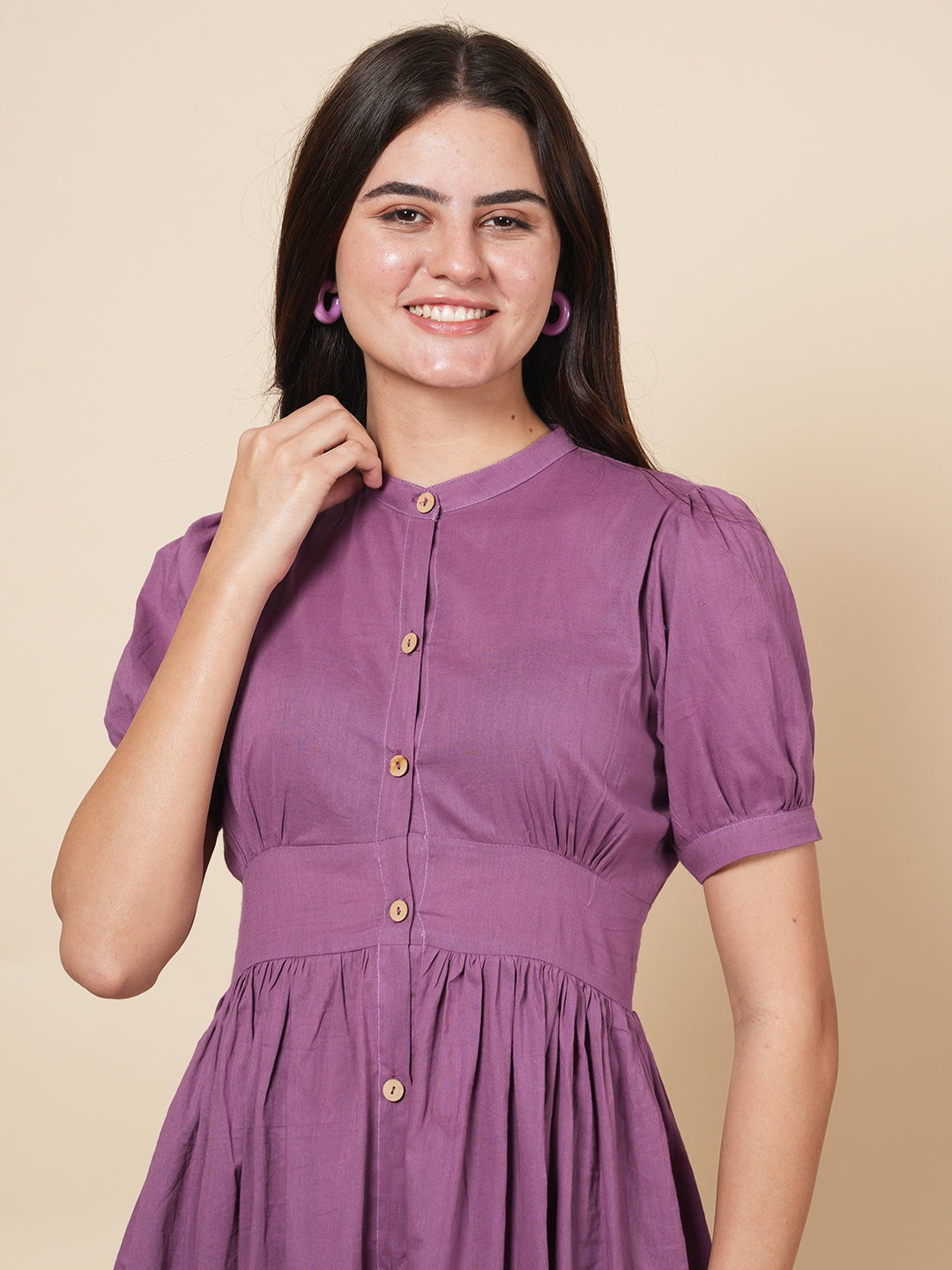 Purple Button Up dress