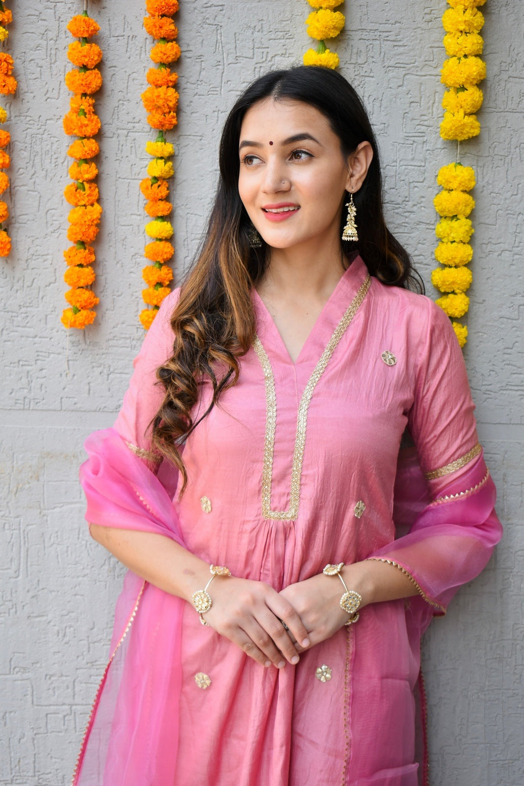 Mauve Silk Handwork Suit Set