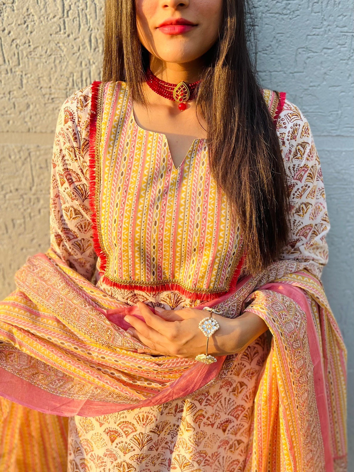 Ivory Handblock Suit Set