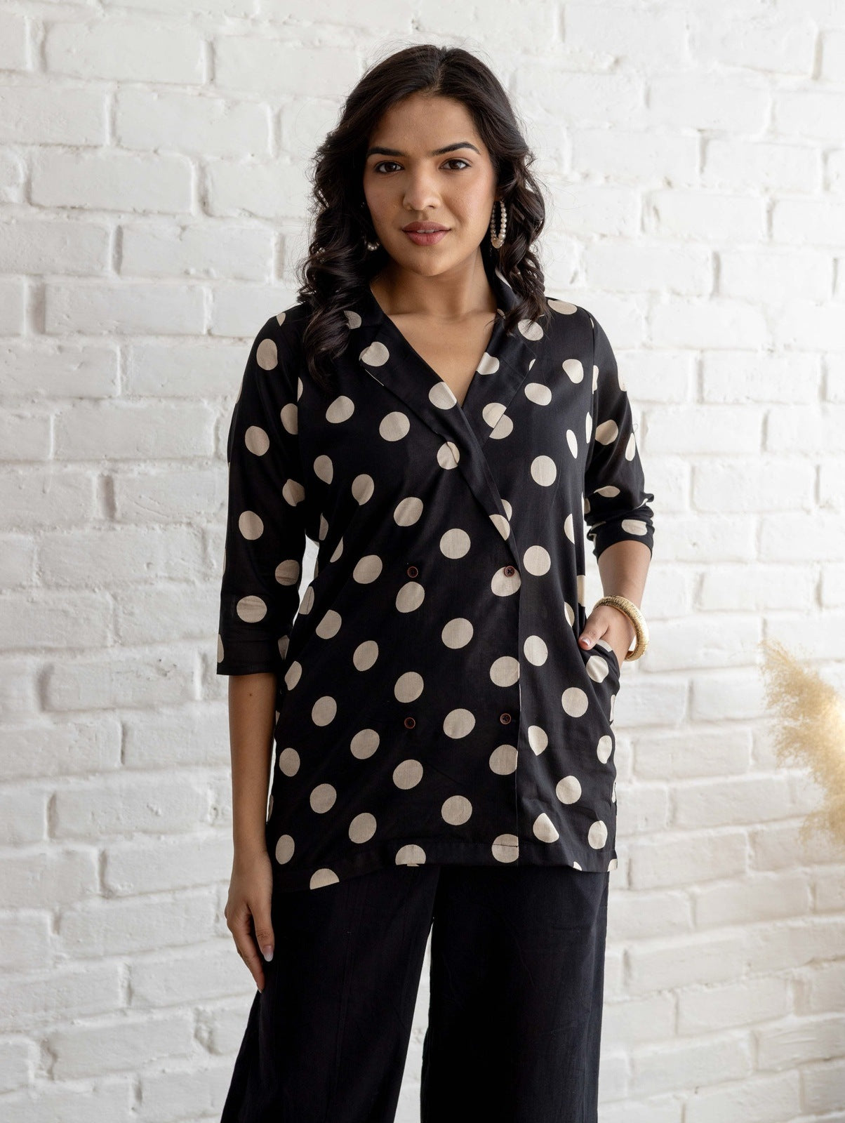 Black Polka Dot Cord Set