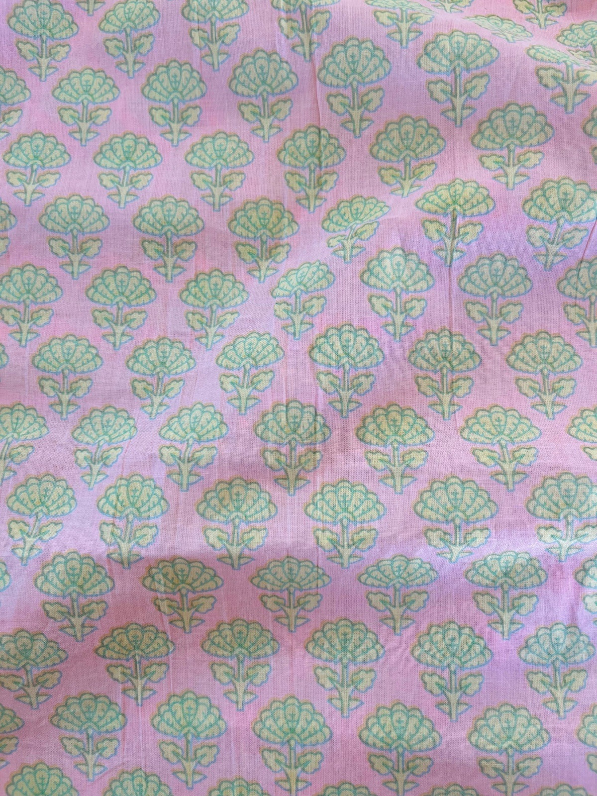 Tanu Pastel Handblock Cotton Fabric