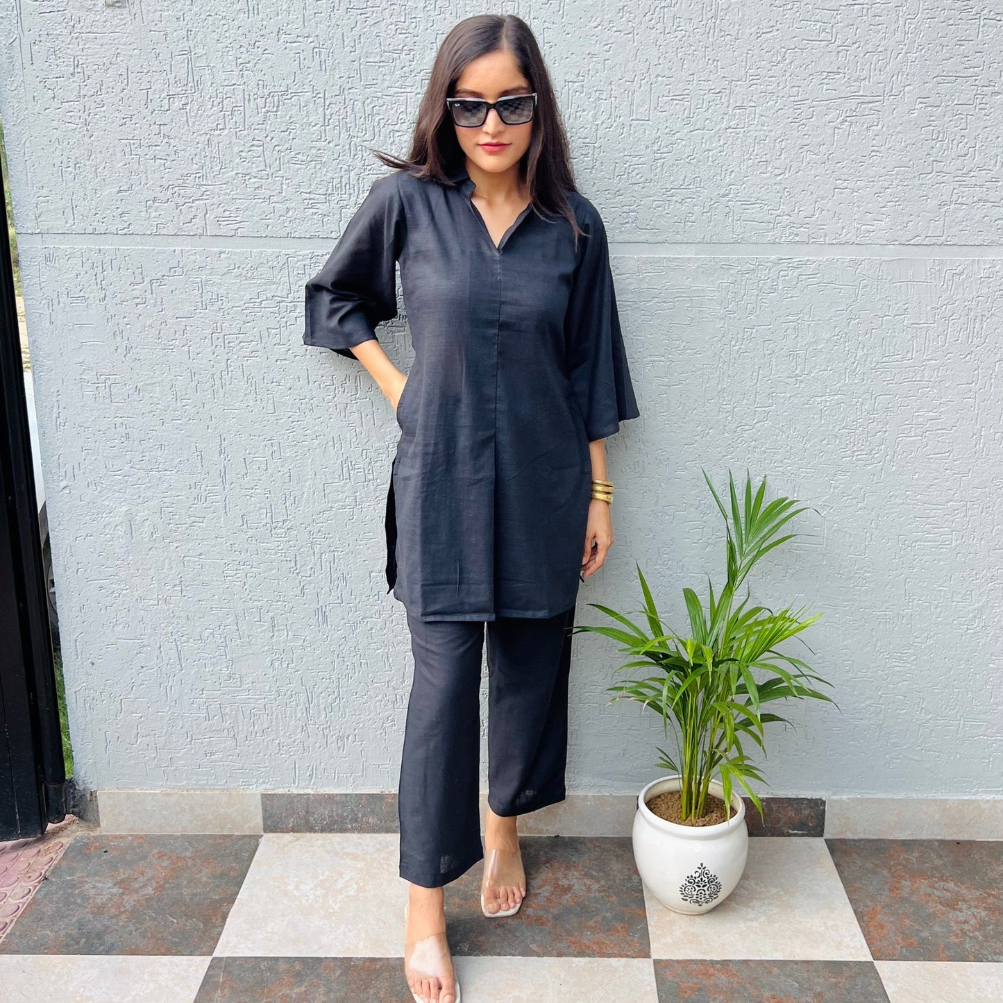 Black Organic Cotton Cord Set