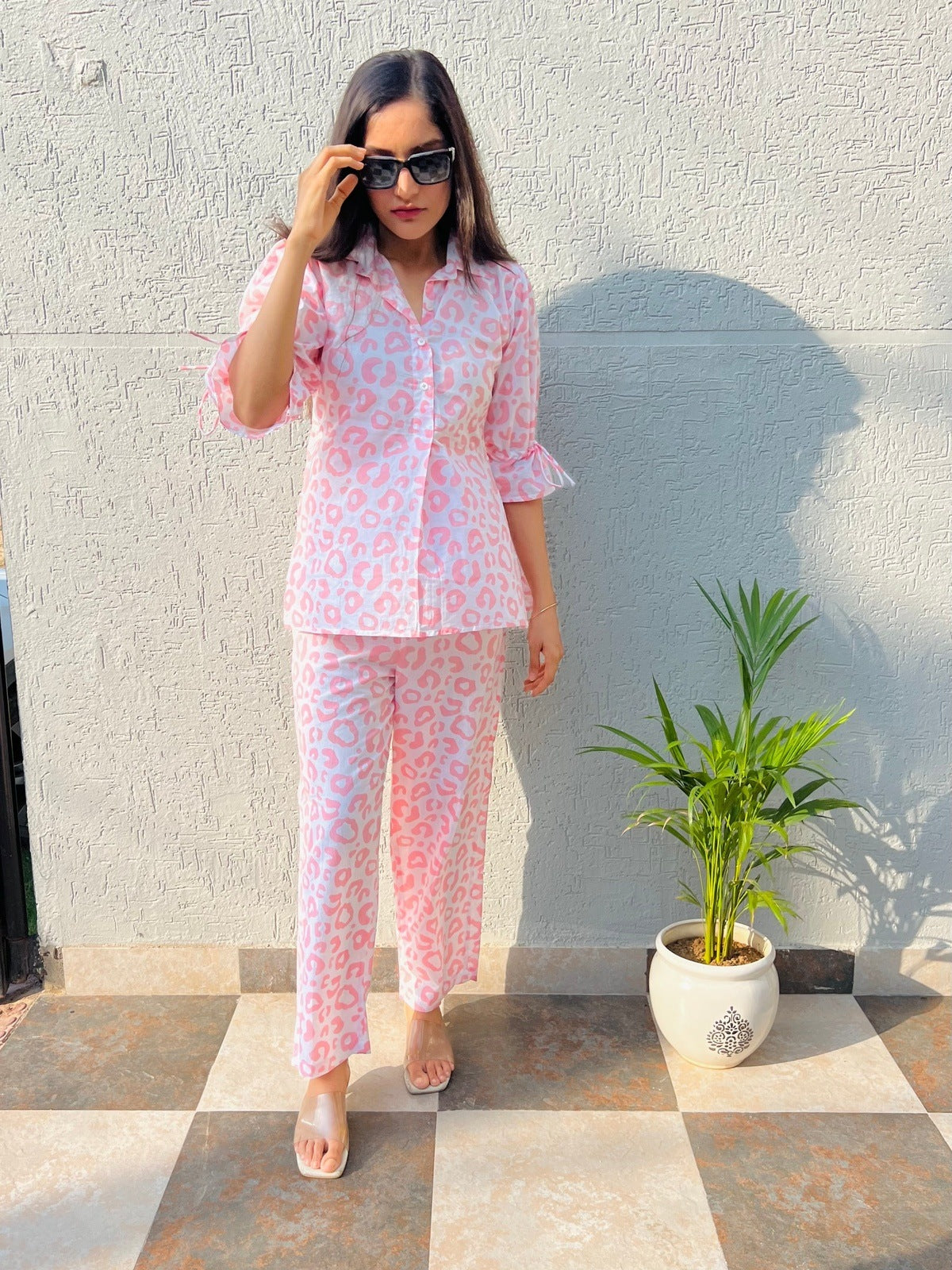 Leopard Pink Cord Set