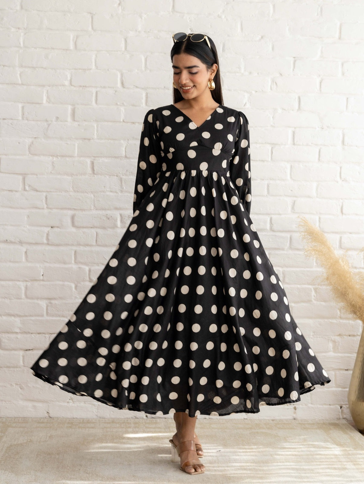 Black Polk Dot Dress