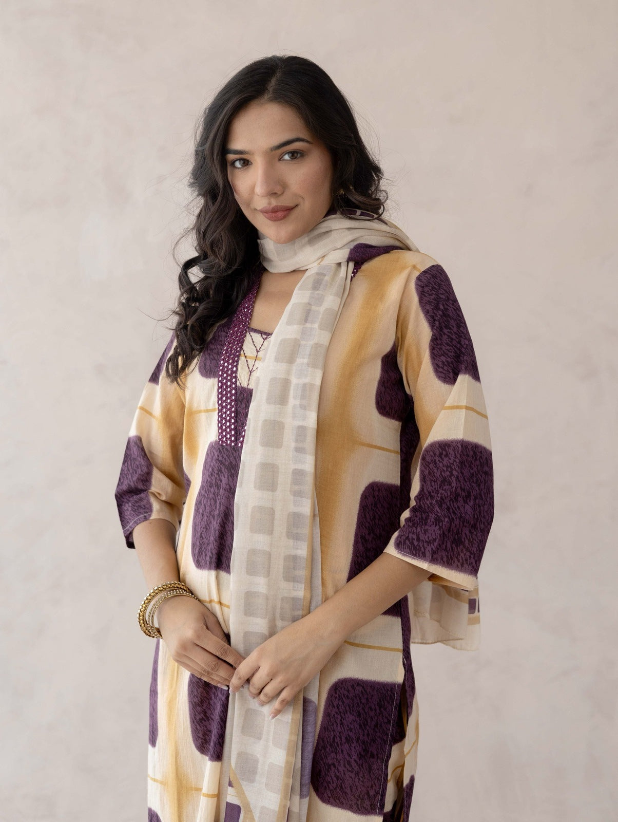 Lilac Colorblock Suit Set