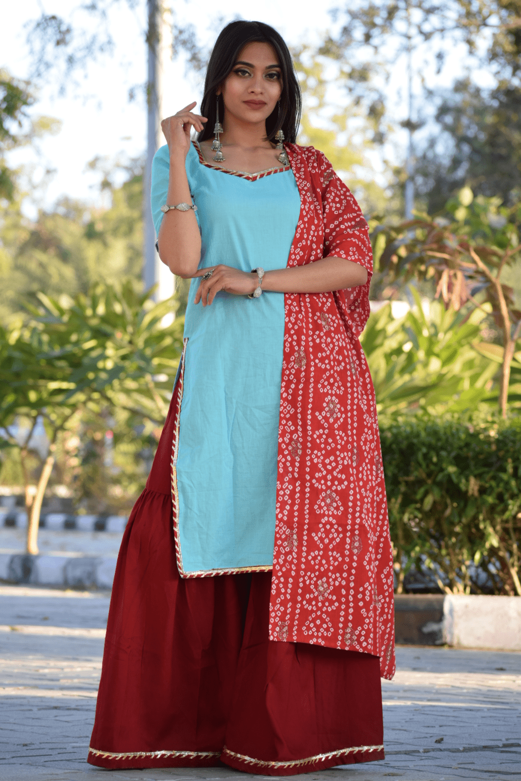 Sky Bhandej Sharara Set