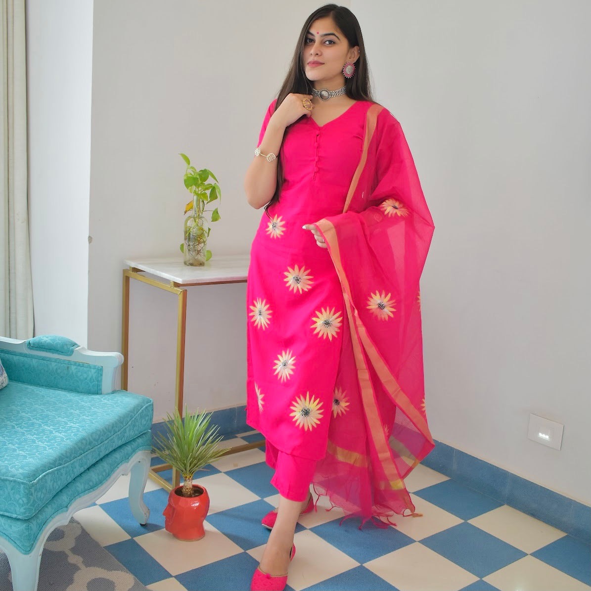 Wild Berry Handpainted Suit Set
