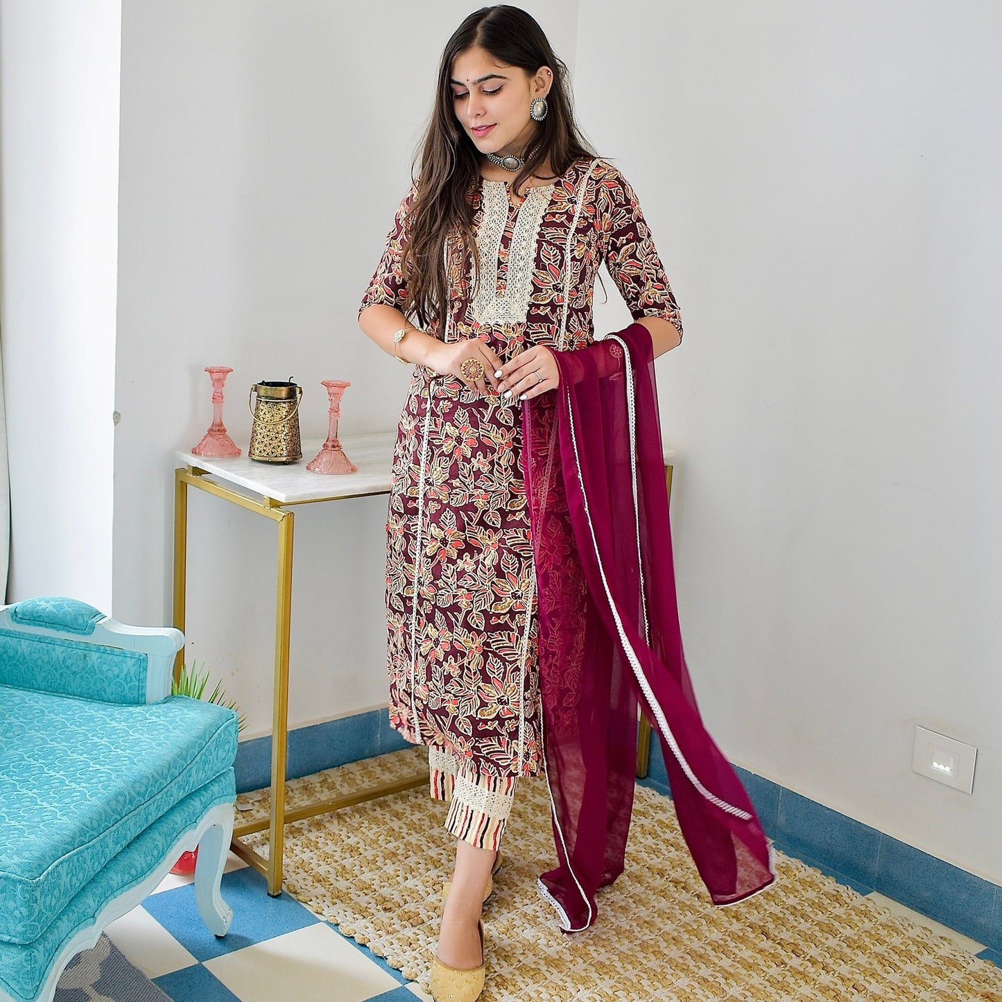 Raspberry Cotton Suit Set