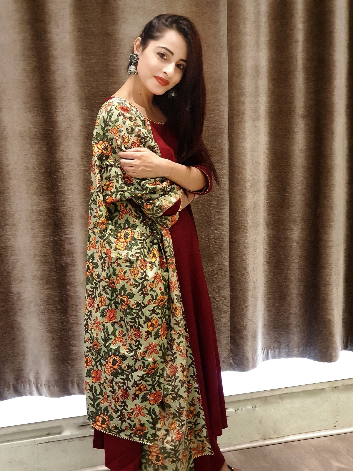 Maroon Garden Suit Set