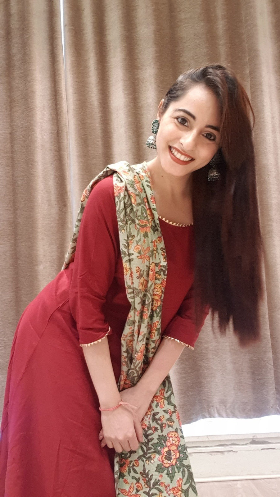 Maroon Garden Suit Set