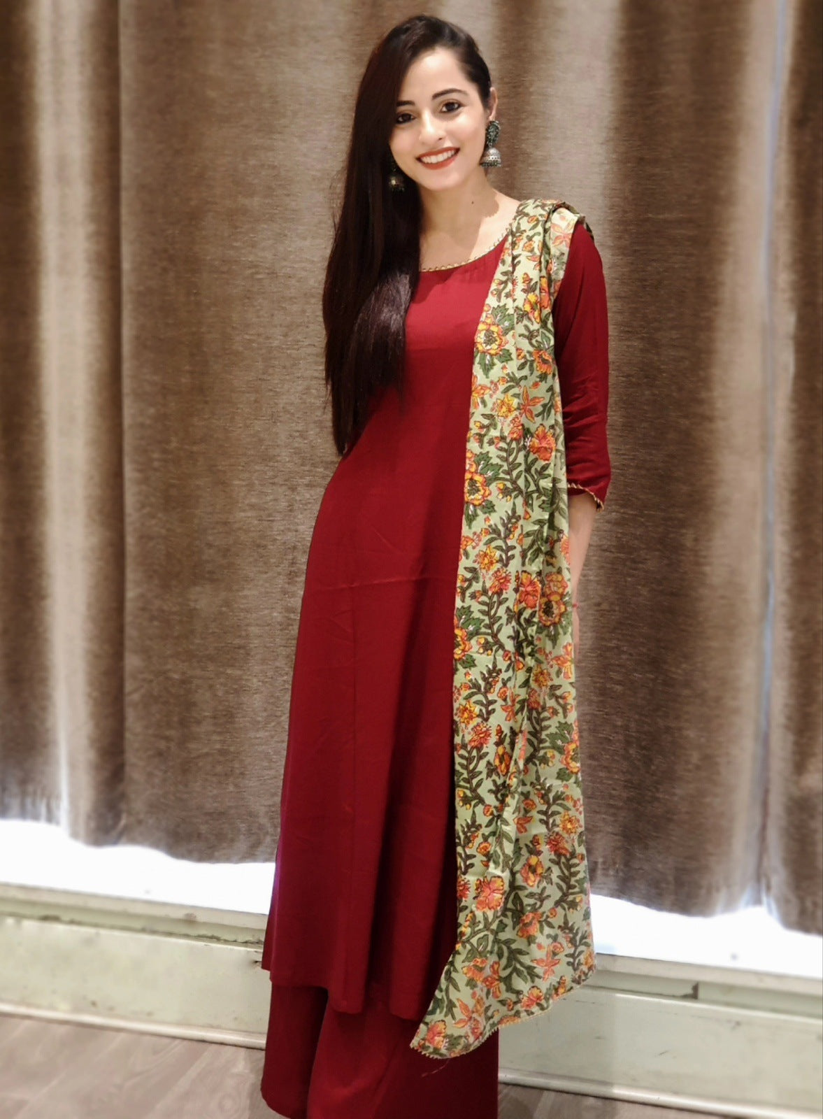 Maroon Garden Suit Set