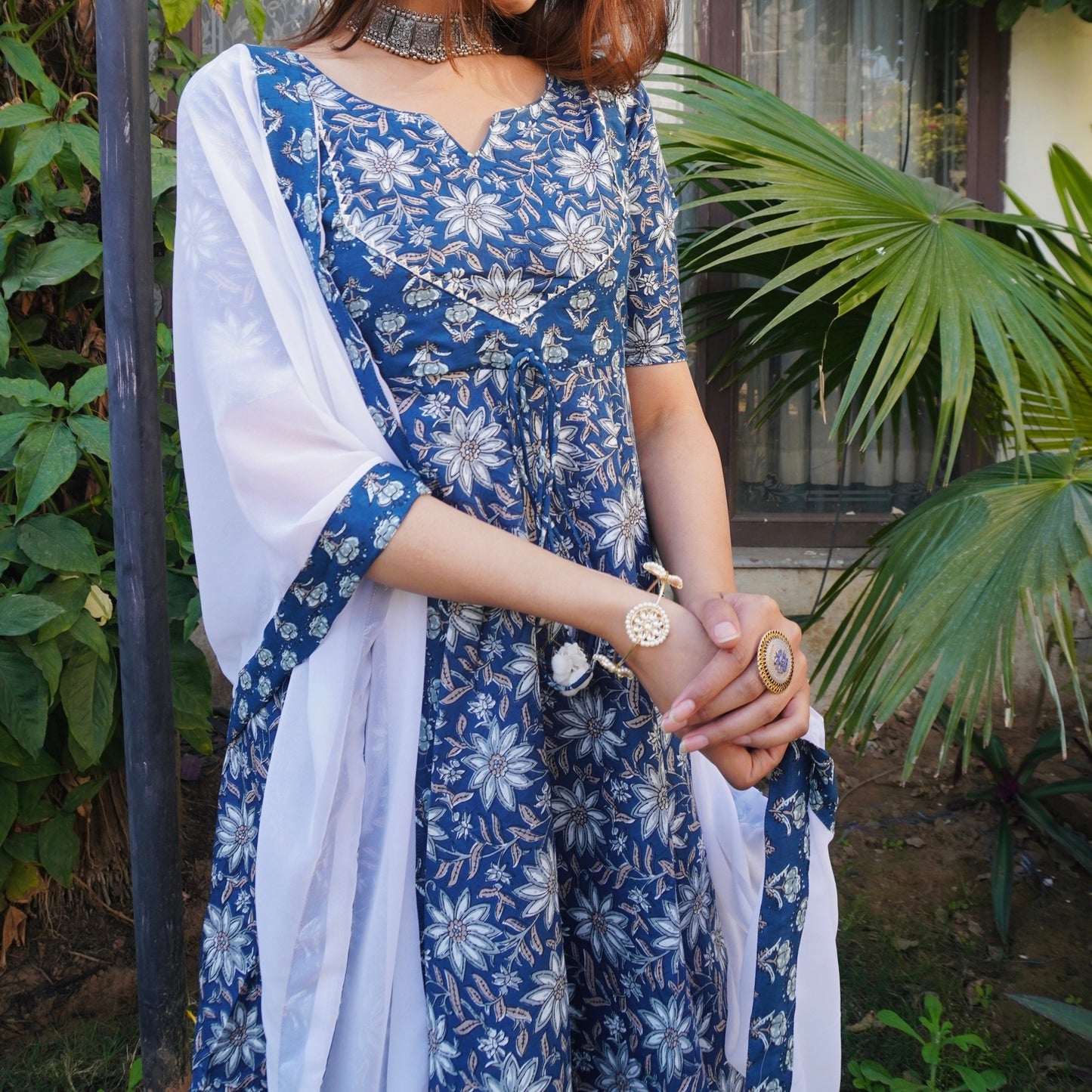 Anaya Indigo Sharara Suit Set