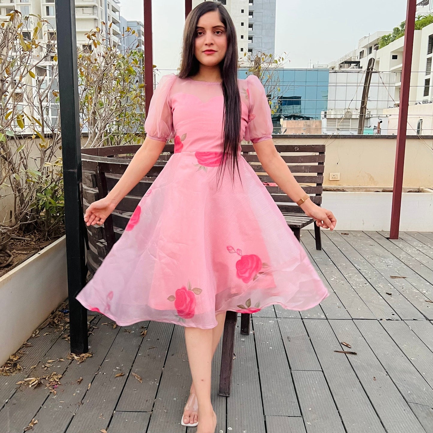 Blush Rose Handpainted Dress
