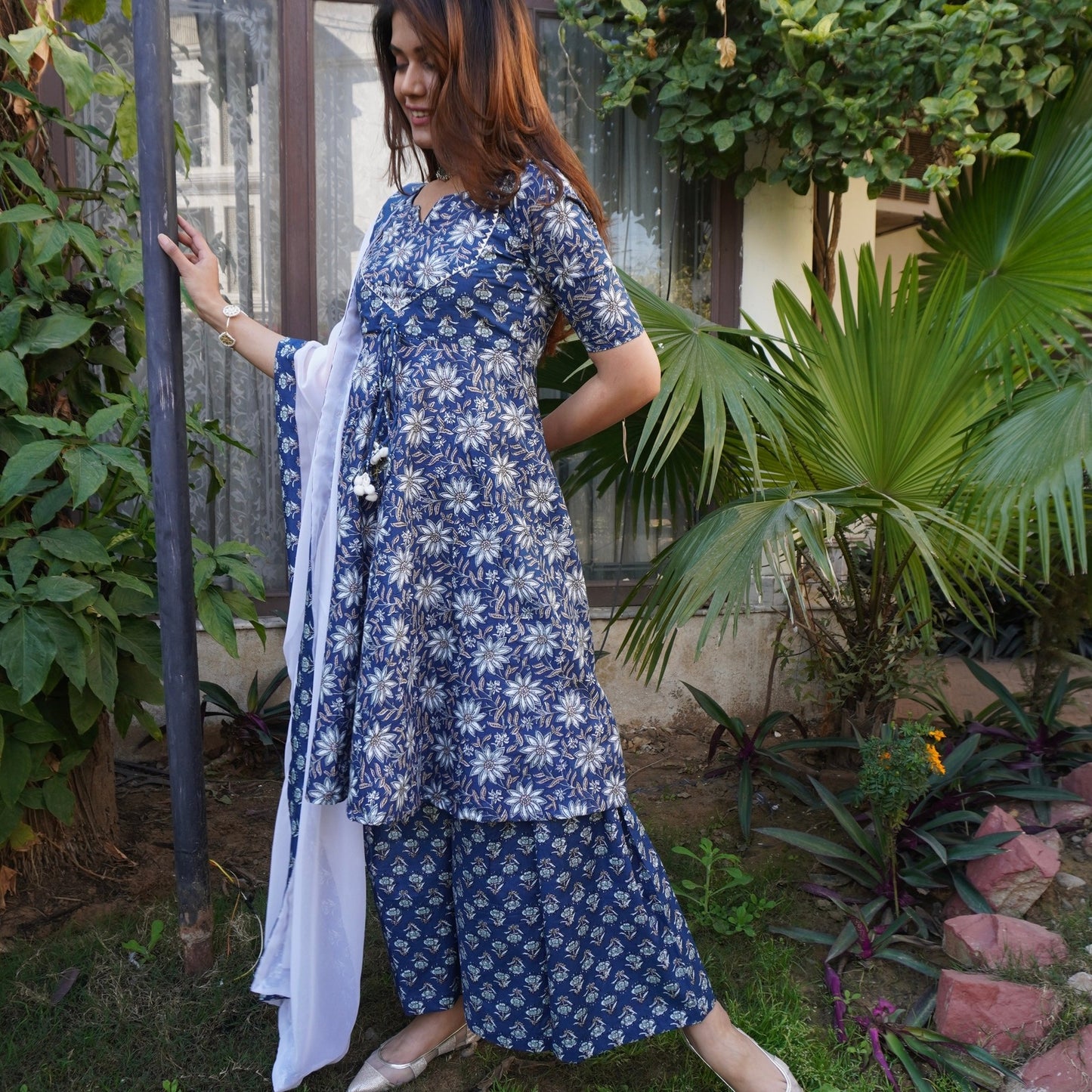 Anaya Indigo Sharara Suit Set