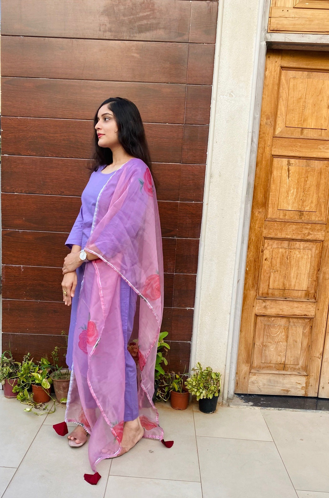 Iris Hand Painted Suit Set