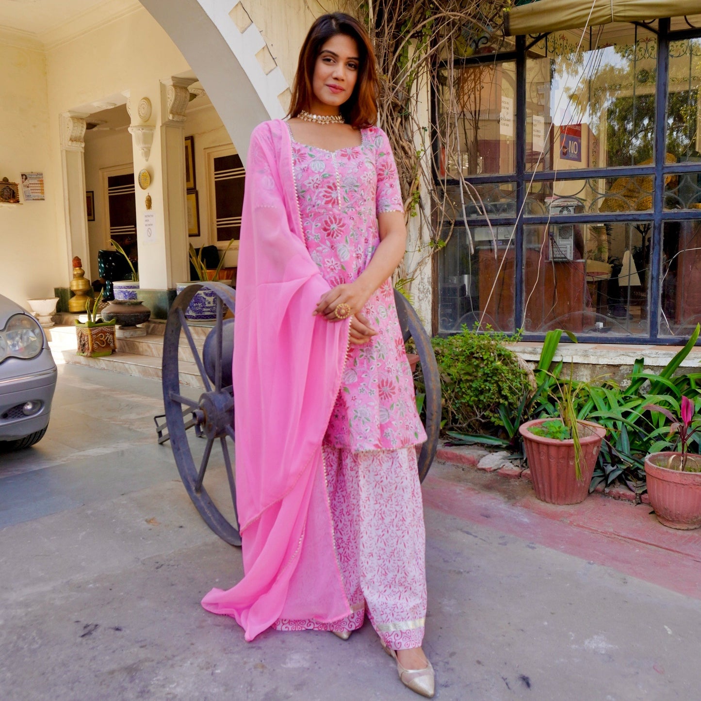Pink Peony Sharara Suit Set