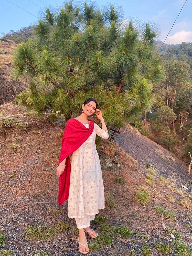 Ivory Handblock Suit Set