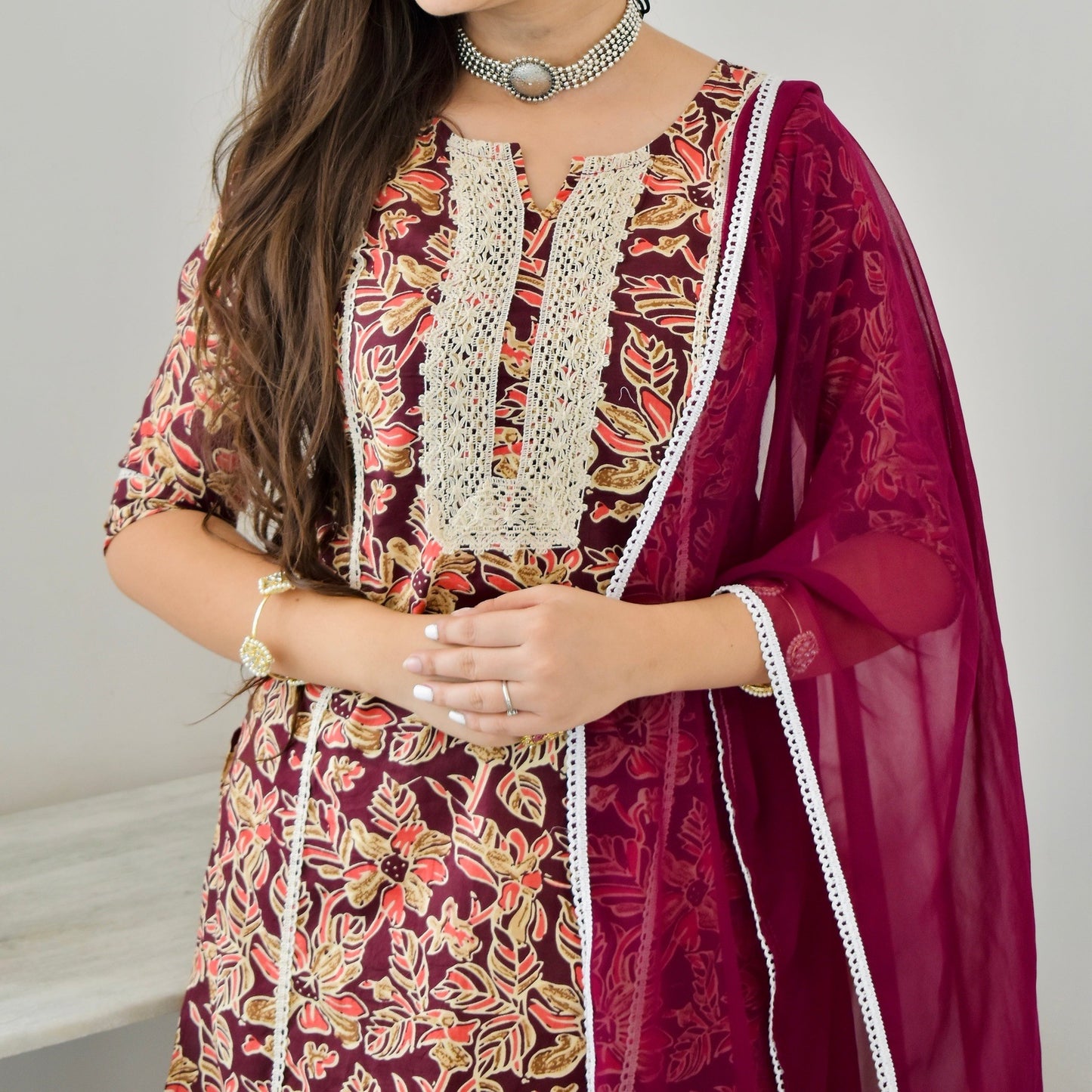 Raspberry Cotton Suit Set