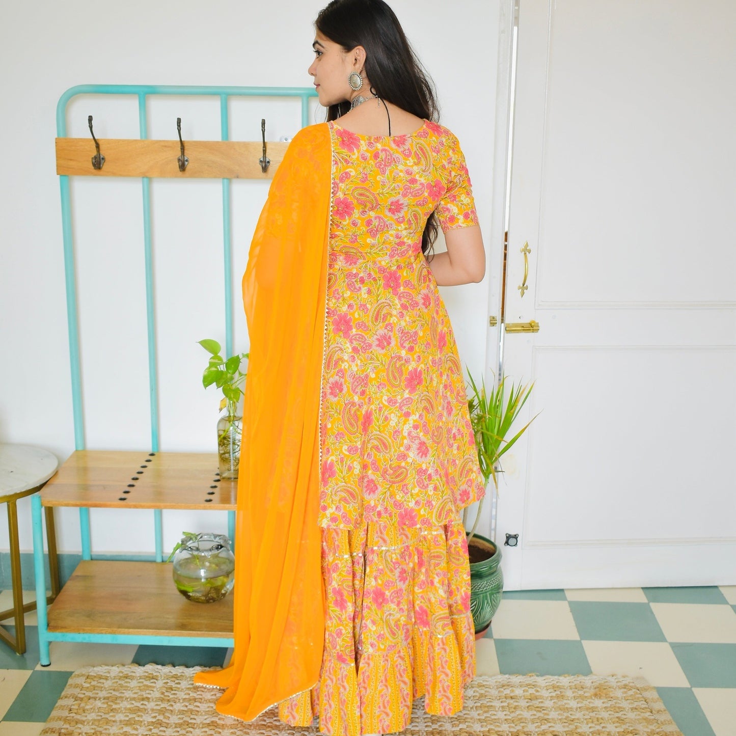 Mango Block Sharara Suit Set