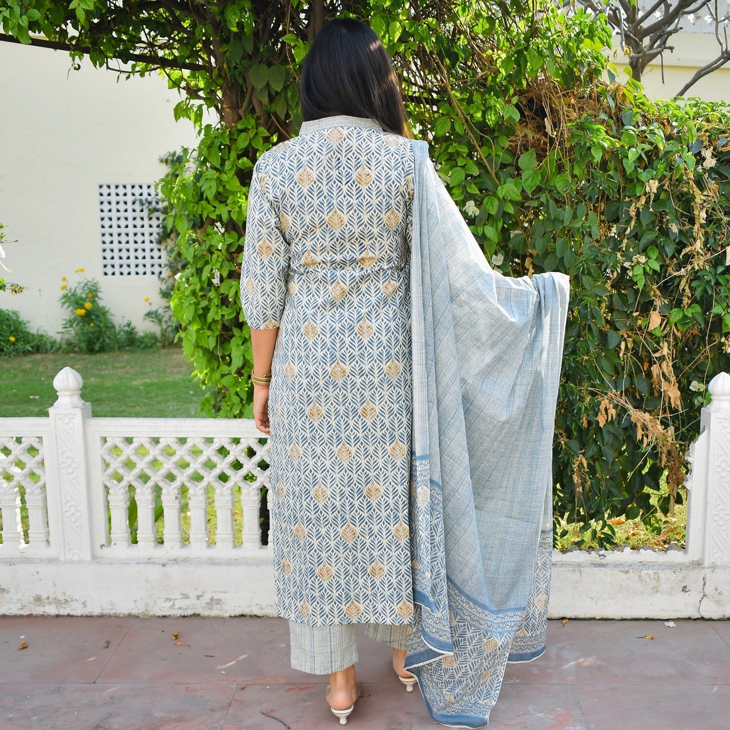 Kian Blue Cotton Suit Set