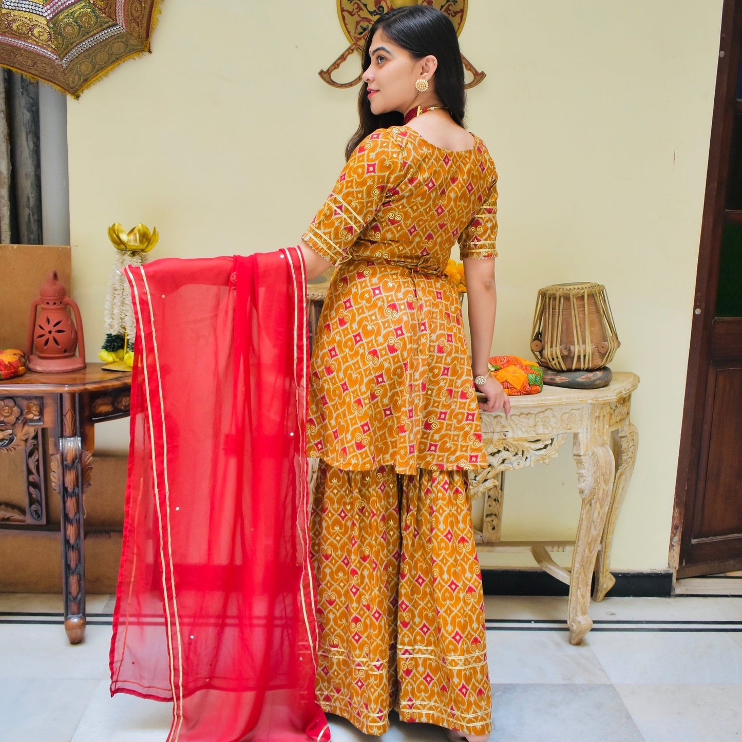 Bali Foil Sharara Suit Set