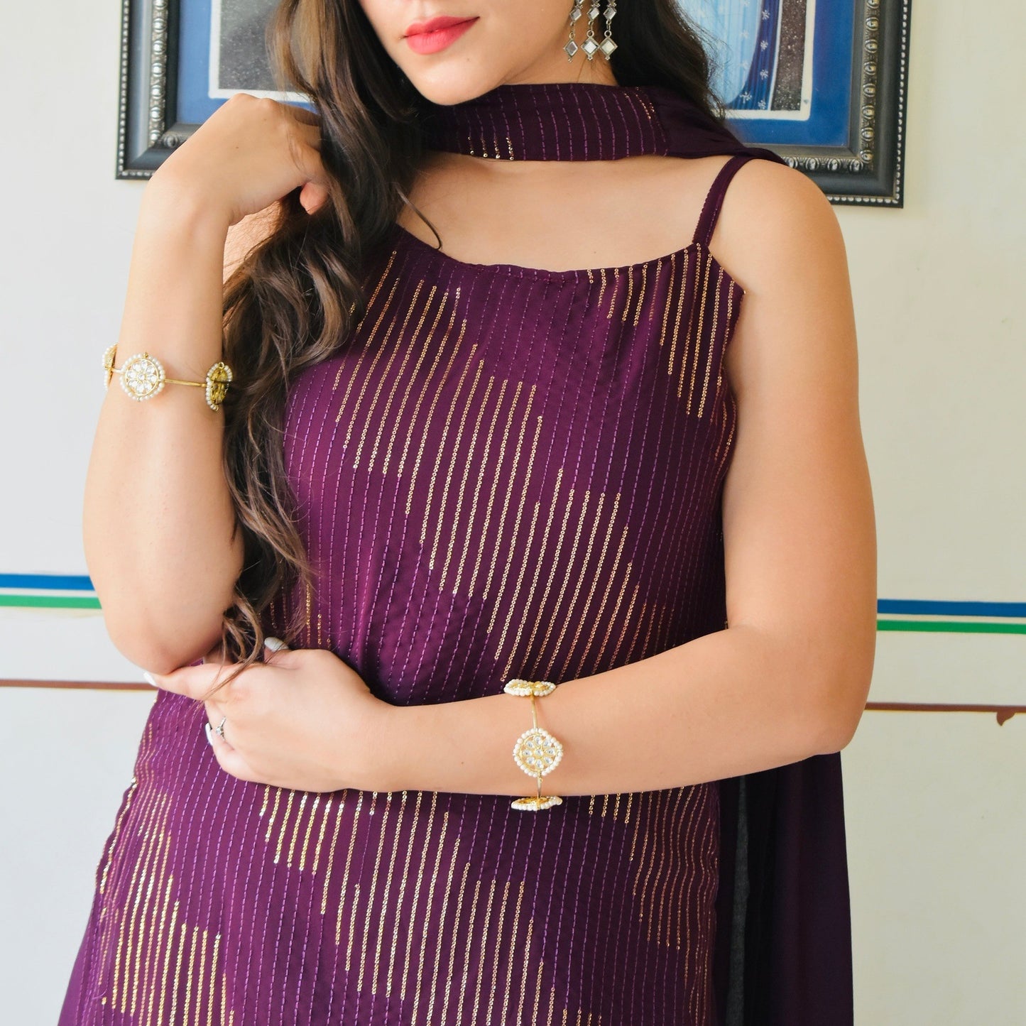 Wine Festive Suit Set