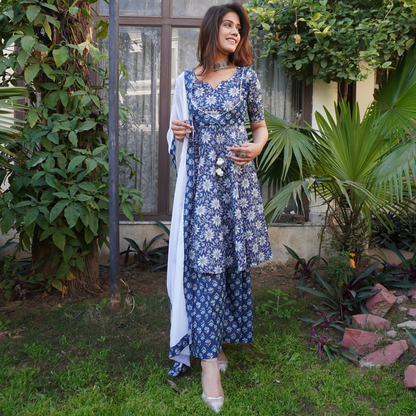 Anaya Indigo Sharara Suit Set