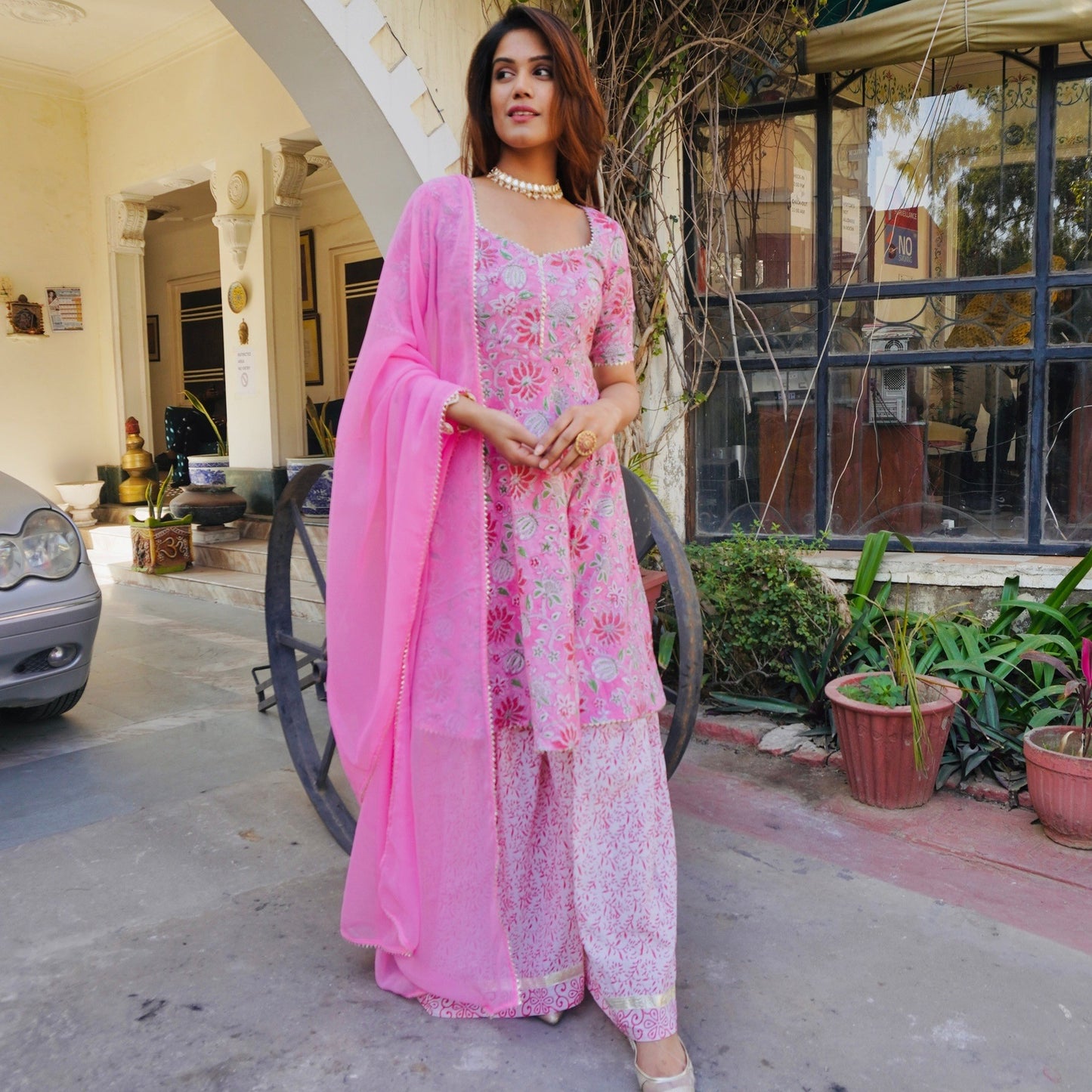 Pink Peony Sharara Suit Set