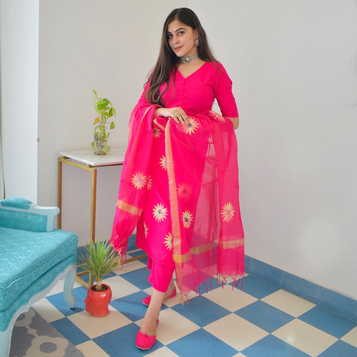 Wild Berry Handpainted Suit Set