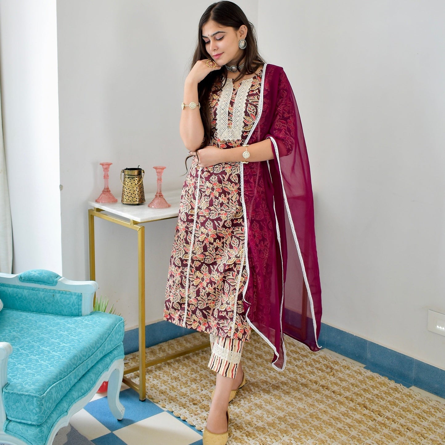 Raspberry Cotton Suit Set