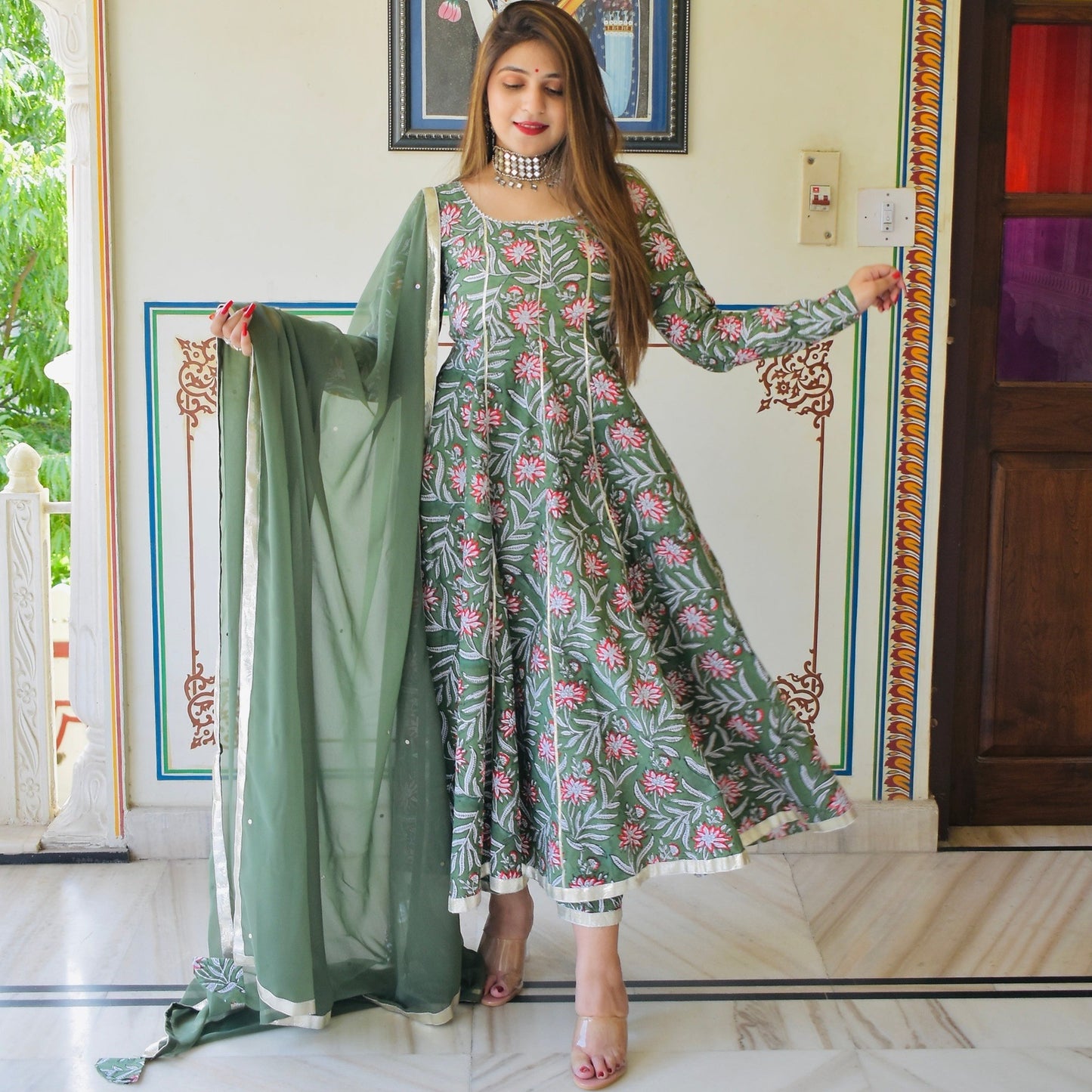 Gulmohar Handblock Suit Set