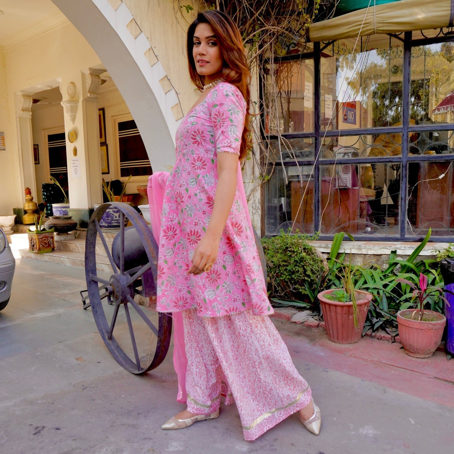 Pink Peony Sharara Suit Set