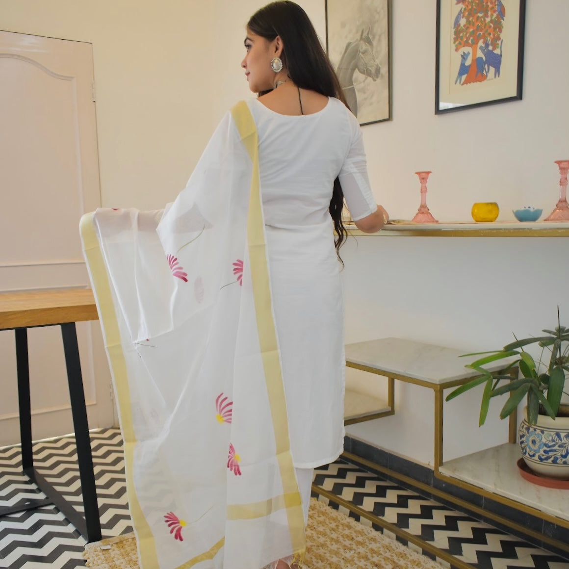 Pearl Handpainted Suit Set