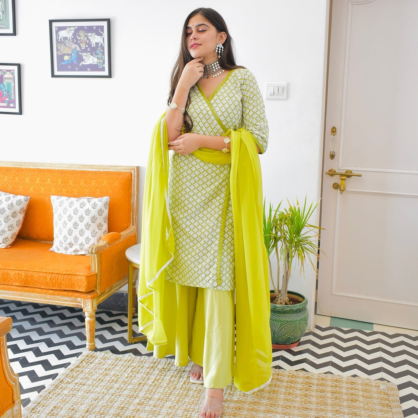 Prisha Green Sharara Suit Set
