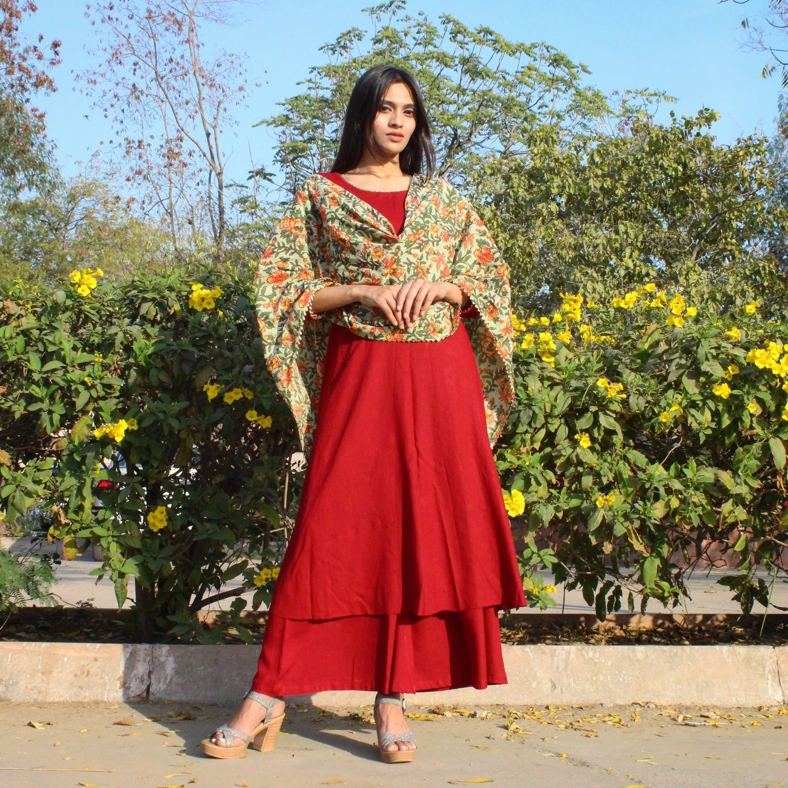 Maroon Garden Suit Set