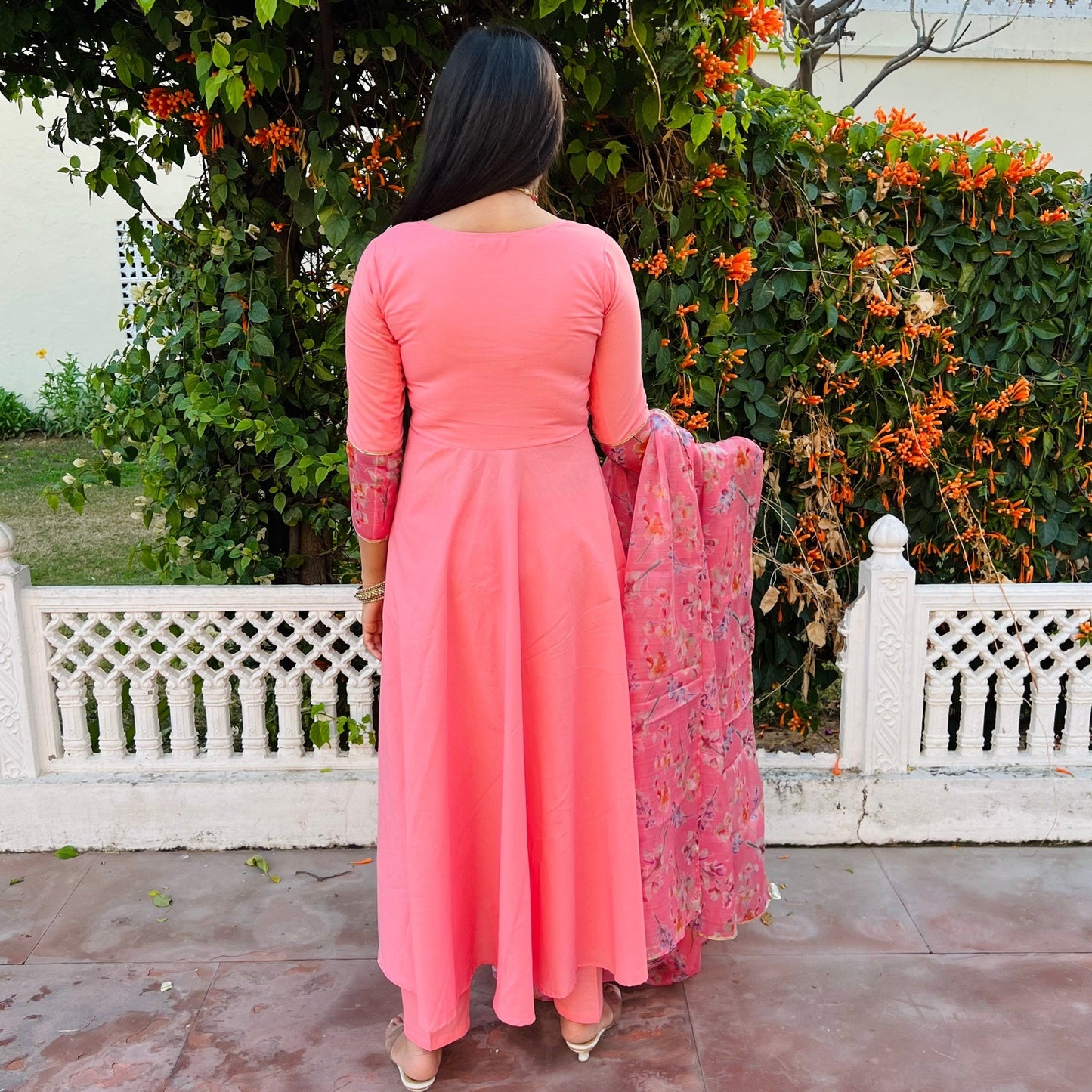 Baby Pink Floral Suit Set