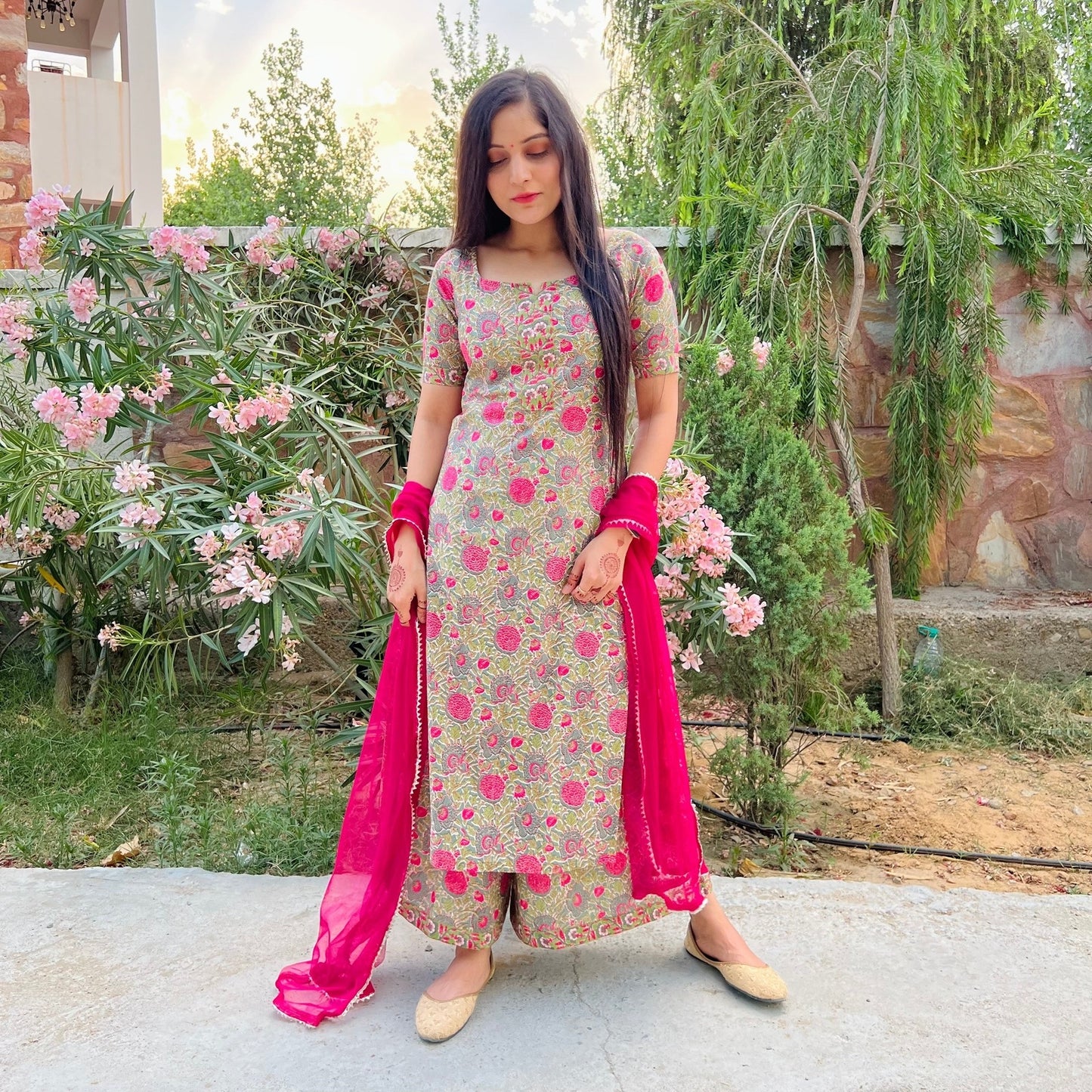 Gulabo Handblock Suit Set