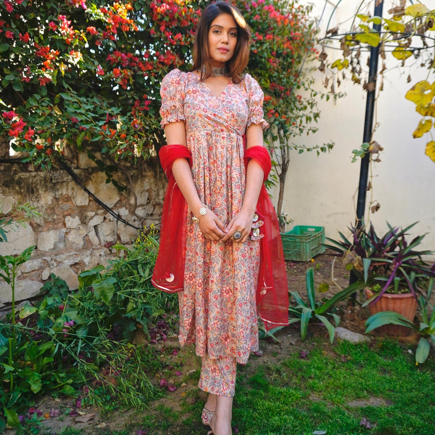 Anokhi Handblock Cotton Suit Set