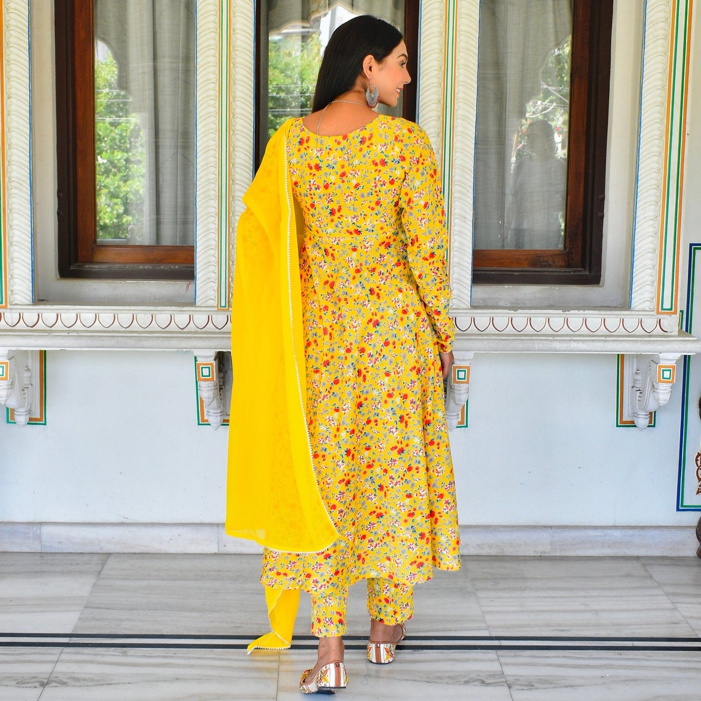 Yellow Ciara Handblock Suit Set