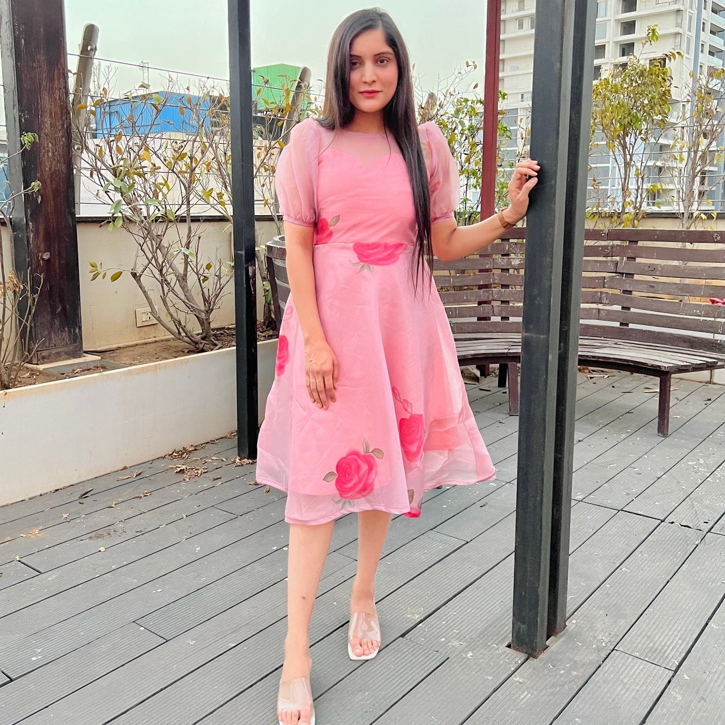 Blush Rose Handpainted Dress